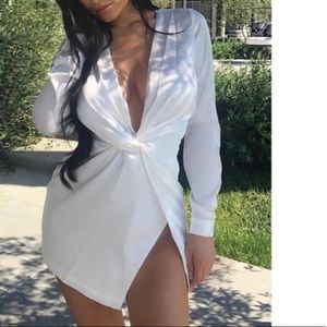 satin mini (Creme) dress